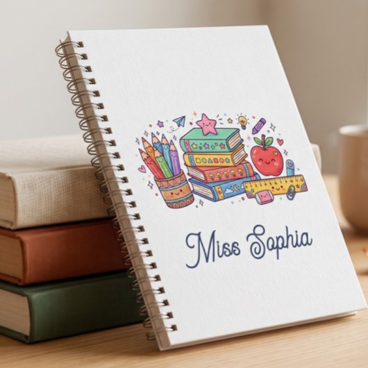 Cahier à spirale pour l'enseignant avec une pomme 