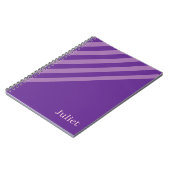 Cahier à spirale rayé violet mignon (Côté gauche)
