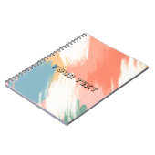 Cahier à spirale rayure rétro couleur pastel (Côté gauche)