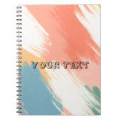 Cahier à spirale rayure rétro couleur pastel (Devant)