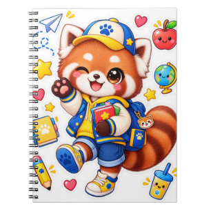 Cahier à spirale Red Panda de rentrée scolaire