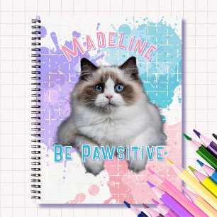 Cahier à spirale rentrée scolaire Chat Be Pawsitiv