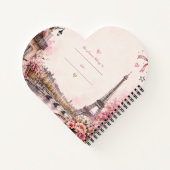 Cahier à spirale rose aquarelle de Paris (Dos)