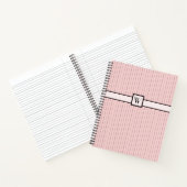 Cahier à spirale rose avec rayures noires (Intérieur)