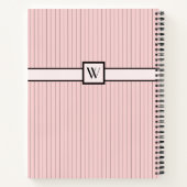 Cahier à spirale rose avec rayures noires (Dos)