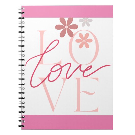 Cahier à spirale rose Power of Love (Devant)