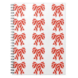 Cahier à spirale rouge et blanc