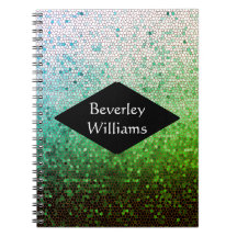 Cahier à spirale scintillant avec nom personnalisé