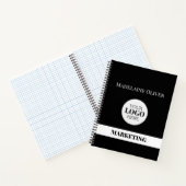 Cahier à spirale simple logo noir et blanc employé (Intérieur)