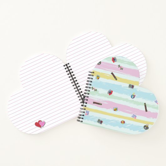 Cahier à spirale – Sports & rayures pastel de cour (Intérieur)