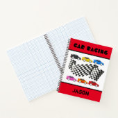 Cahier à spirale Thème de course de voiture rouge (Intérieur)