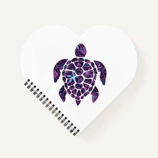 Cahier à spirale tortue florale (Devant)
