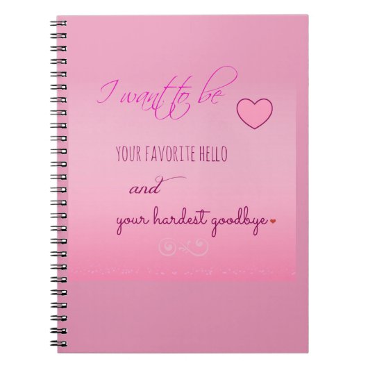 Cahier à spirales de la Saint-Valentin "Favorite H (Devant)