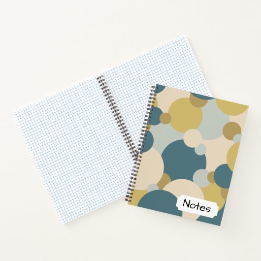 Cahier à spirales de molécules jaune-bleu (Intérieur)