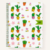 Cahier à spirales monogrammé Cactus Kawaii (Devant)