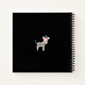 Cahier à spirales Zèbre Camouflé Avec Fleurs Bleue (Dos)