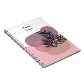 Cahier Abstrait Tropical Rose Pâle Pastel (Côté Droit)