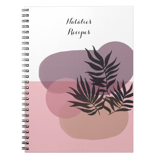 Cahier Abstrait Tropical Rose Pâle Pastel (Devant)