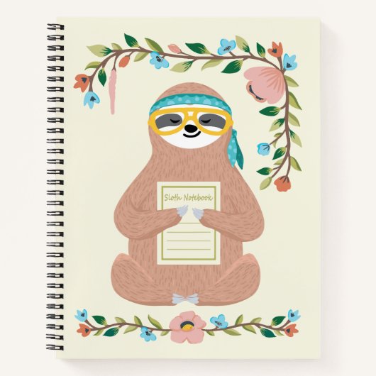 Cahier Adorable Paresseux (Devant)