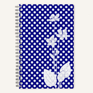 Cahier amusant Navy et pois blancs