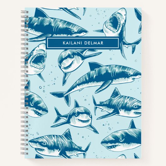 Cahier Aqua Kids motif requin effrayant (Devant)