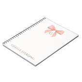 Cahier aquarelle à ruban rose et monogramme (Côté gauche)