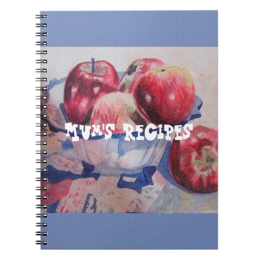 Cahier aquarelle de recettes de maman pomme rouge (Devant)