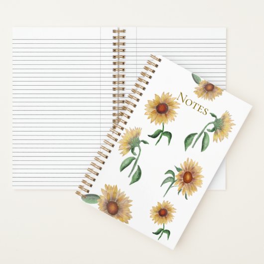 Cahier aquarelle tournesol (À l'intérieur)