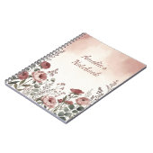 Cahier au style de fleurs sauvages rose-rougissant (Côté gauche)