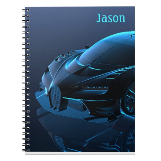 Cahier Automobile Thème Voiture Bleue (Devant)
