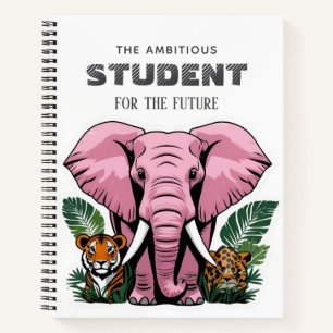 Cahier avec autocollants d'animaux de safari perso