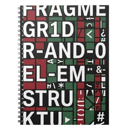 Cahier avec conception typographique (Devant)