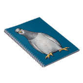 Cahier avec couverture turquoise et motif de pigeo (Côté Droit)