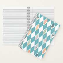 Cahier avec design bohème de plage et de planche d