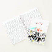 Cahier avec éléphant couple mignon (Intérieur)