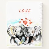 Cahier avec éléphant couple mignon (Dos)