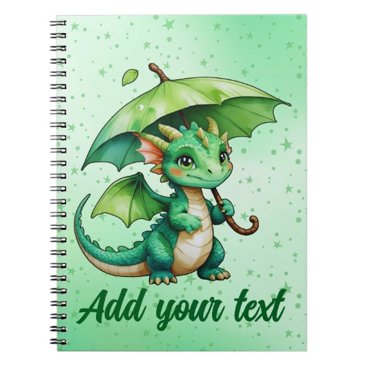 Cahier avec illustrations de bébé dragon (Devant)