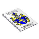 Cahier avec nom de famille Evans et blason (Côté Droit)