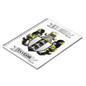 Cahier avec nom de famille Taylor et blason (Côté gauche)