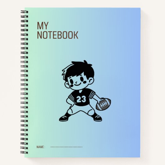 Cahier avec une image d'un garçon (Devant)