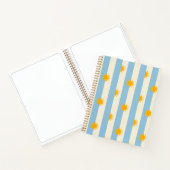 Cahier bleu crème rayé éclat doré - L (Intérieur)