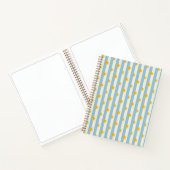 Cahier bleu crème rayé éclat doré - M (Intérieur)