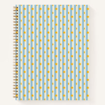 Cahier bleu crème rayé - Soleil levant - S