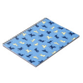 Cahier Bleu Uni Chiots Labrador Jaune et Noir (Côté gauche)