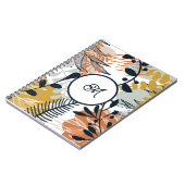 Cahier Boho Navy Brun Feuilles Dorées (Côté gauche)
