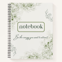 Cahier botanique vert simple