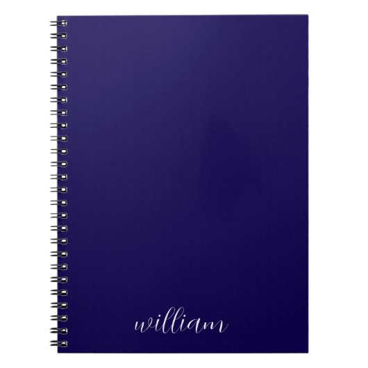 Cahier cadeau à monogramme script Navy White pour (Devant)