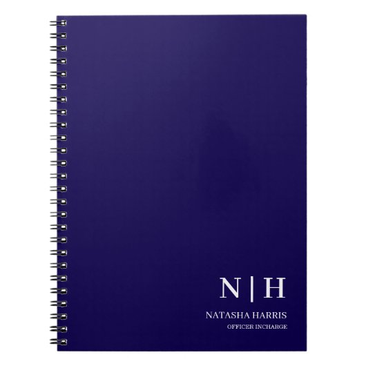 Cahier cadeau classique d'affaires à monogramme bl (Devant)
