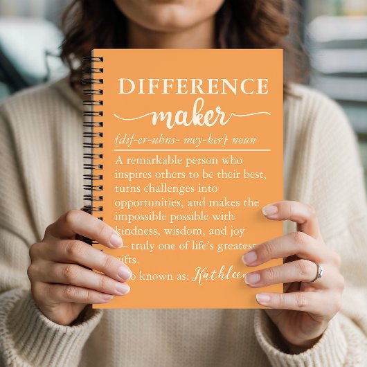 Cahier Cadeau Marqueur de Différence de Nom Person