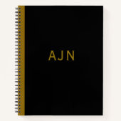 Cahier Cadeau Rétro Noir avec Monogramme pour l'Ar (Devant)